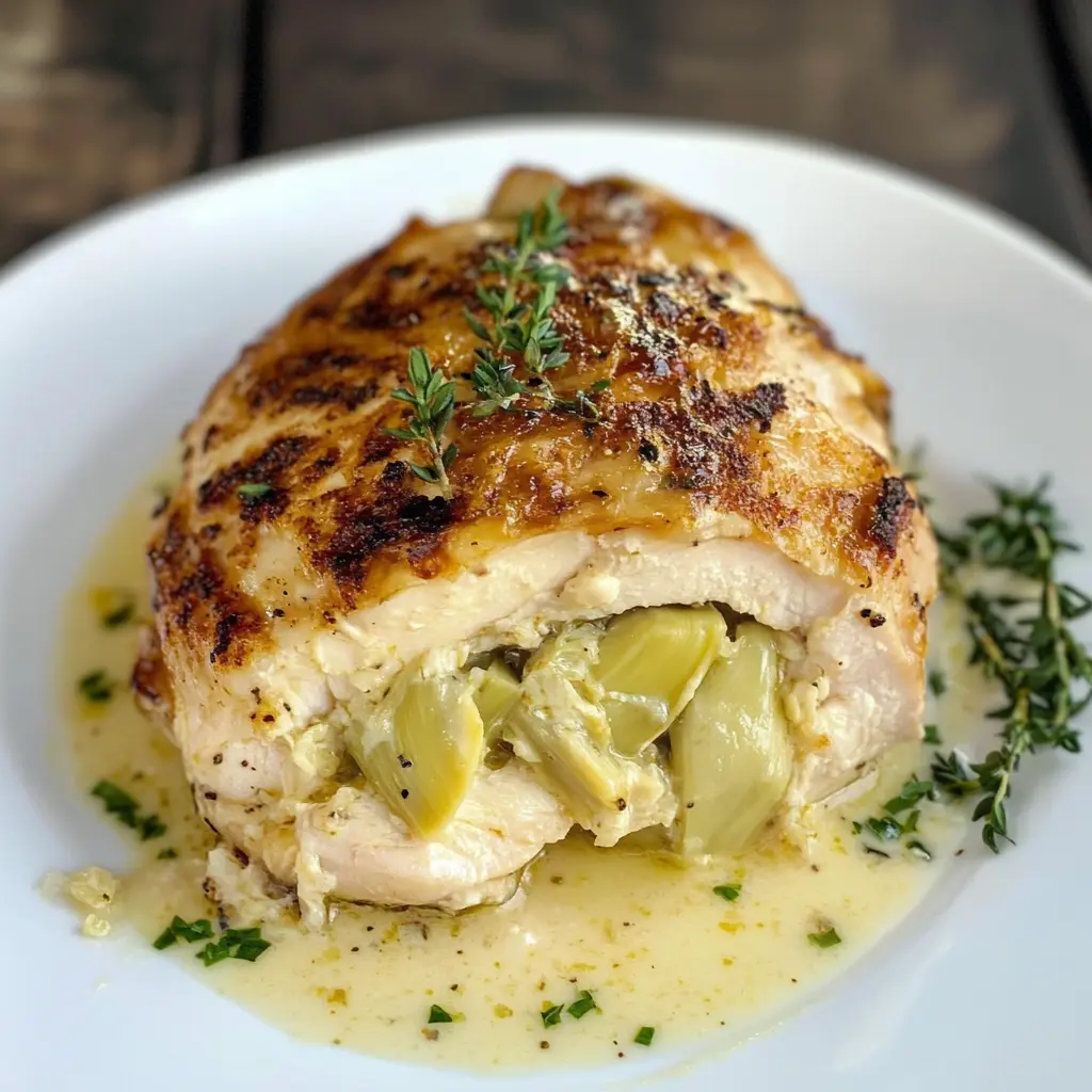 Cheesy Artichoke Stuffed Chicken Breast