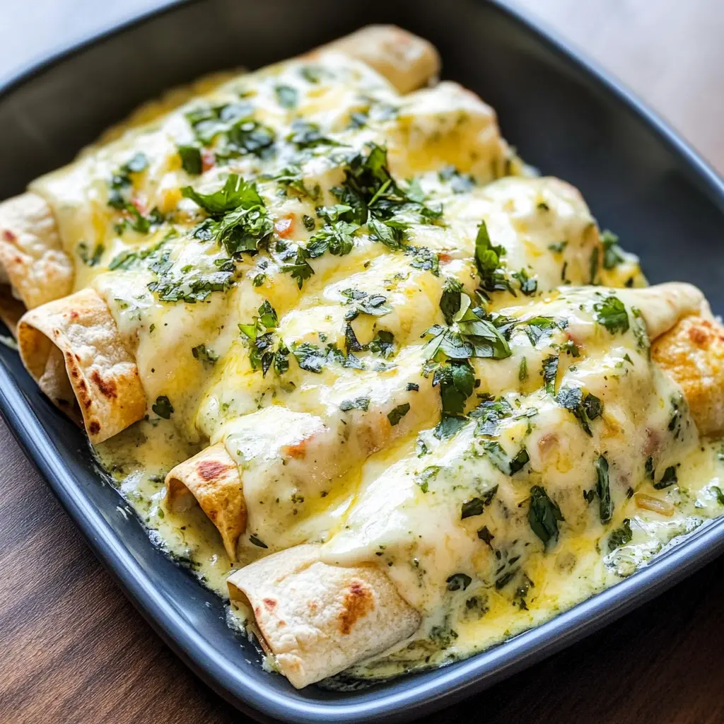 Creamy Poblano Chicken Enchiladas