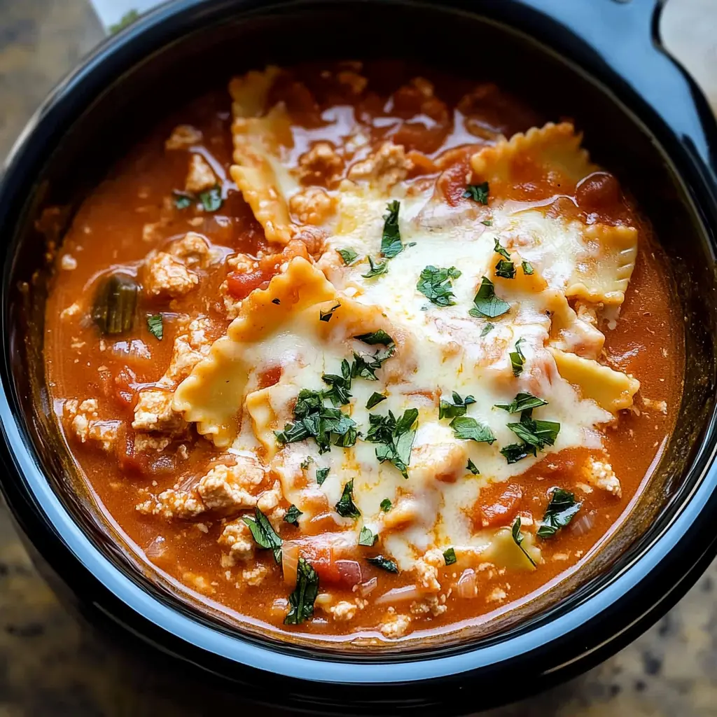 Crock Pot Cheesy Lasagna Soup