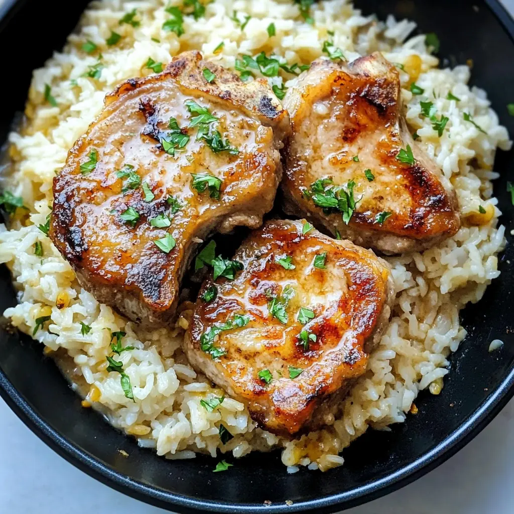 Baked Pork Chops & Rice