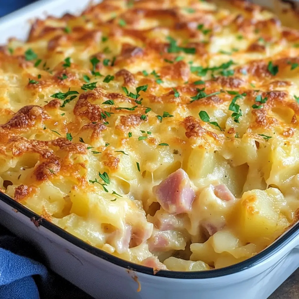 Cheesy Ham and Potato Casserole