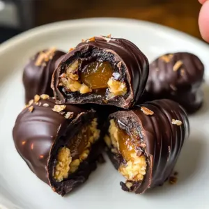 Chocolate Covered Snickers Stuffed Dates