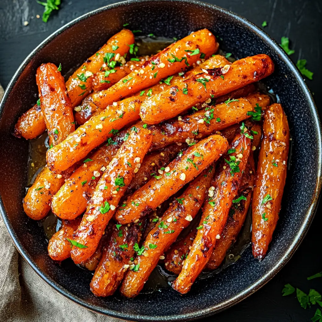 Honey Garlic Butter Roasted Carrots