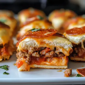 Pepperoni and Sausage Pizza Sliders