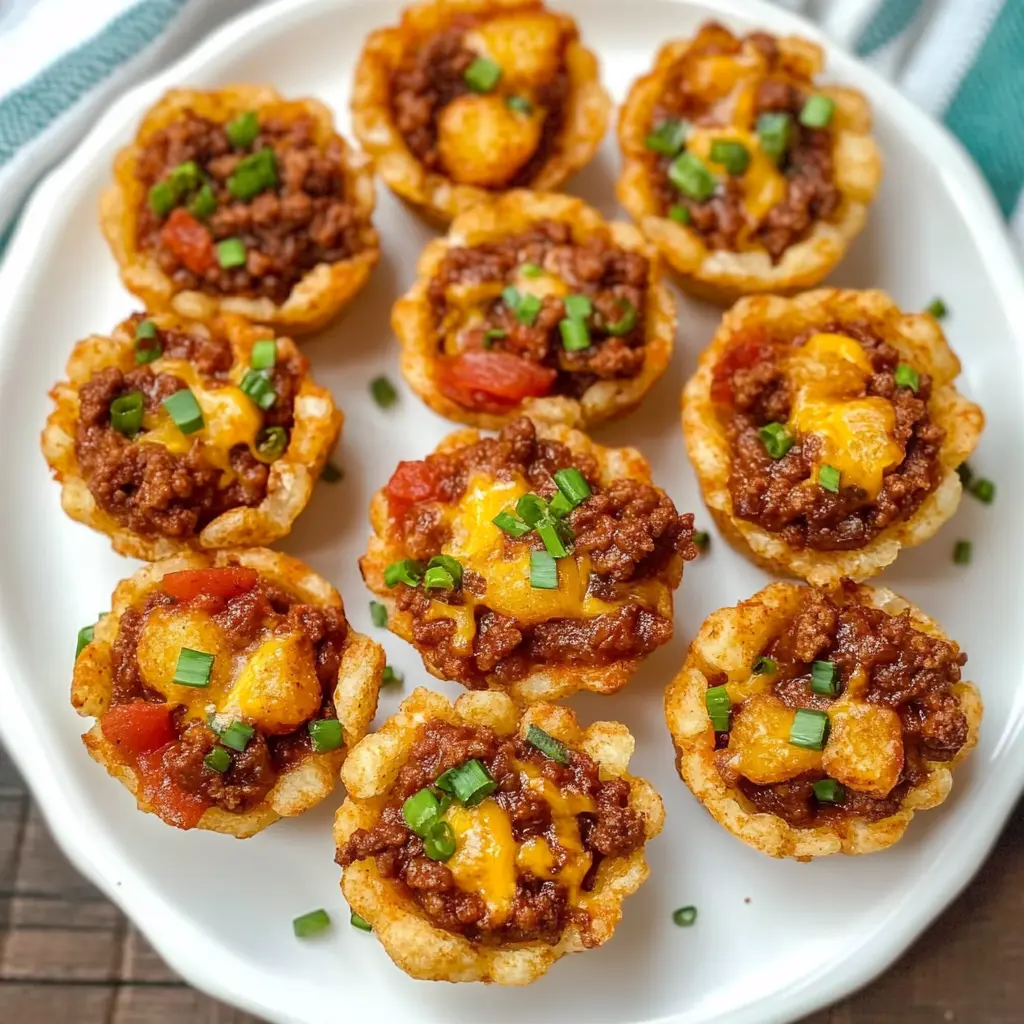 Sloppy Joe Tater Tot Cups