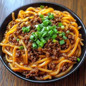 Mongolian Ground Beef Noodles