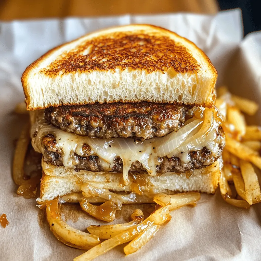 Sink your teeth into these tasty Patty Melts featuring perfectly caramelized onions! This classic comfort food combines juicy beef patties with melted cheese and buttery bread for a delightful crunch. Perfect for lunch or a cozy dinner, save this recipe to impress your friends at your next gathering!