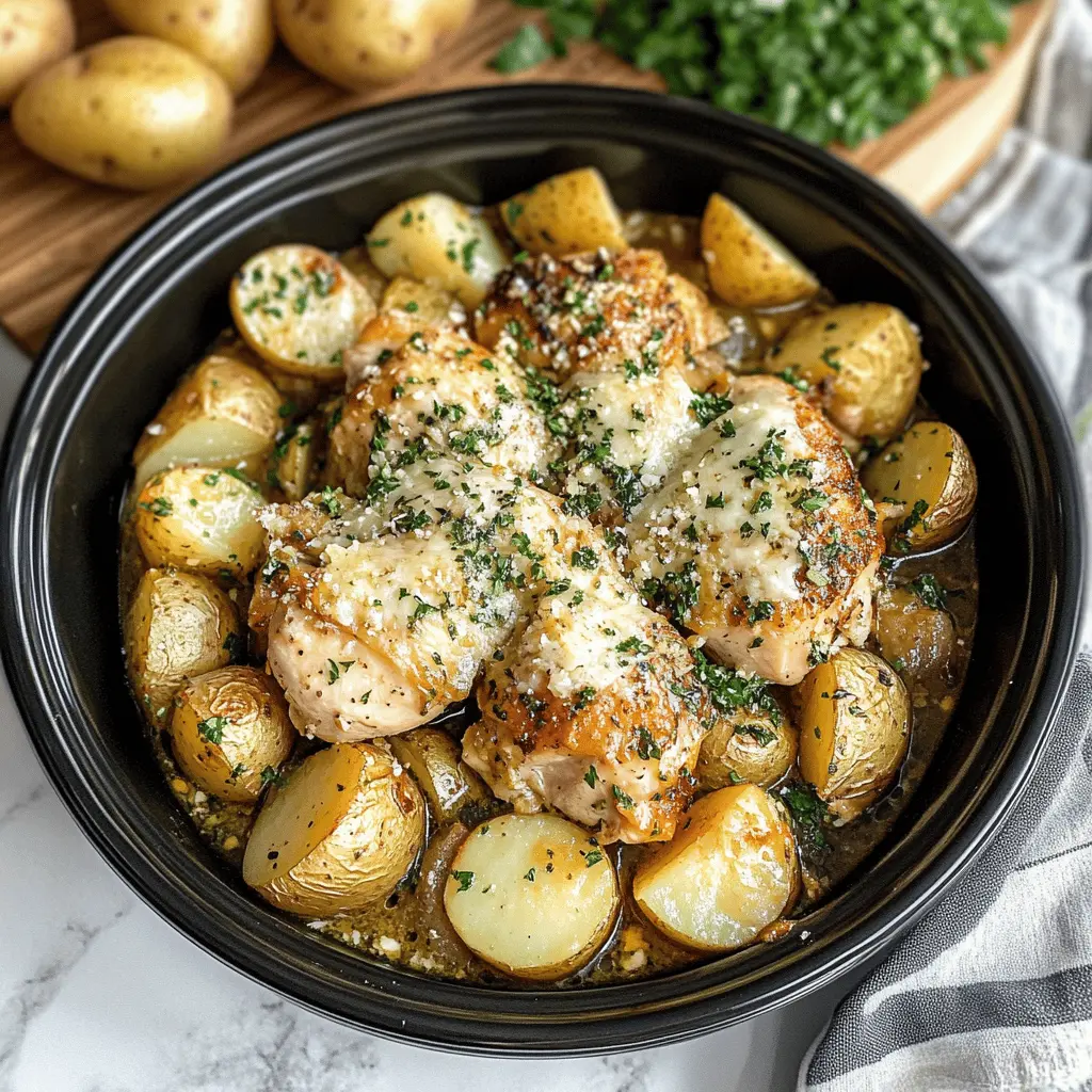 Craving a comforting meal? This Crockpot Garlic Parmesan Chicken and Potatoes is a must-try! Tender chicken paired with creamy garlic parmesan sauce and hearty potatoes creates a delightful dish perfect for busy weeknights. Don’t forget to save this recipe for your next family dinner or cozy gathering! Enjoy the flavors without the stress!