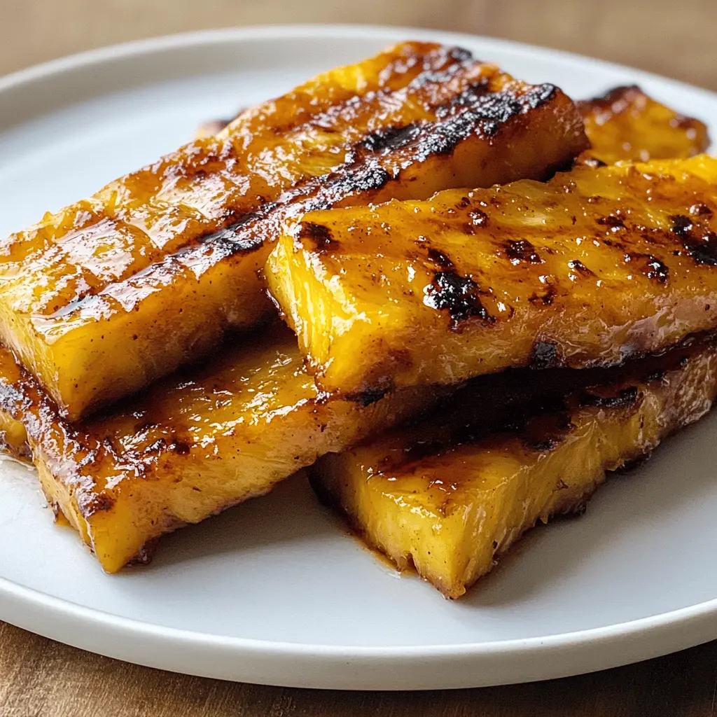 Get ready to enjoy the sweet and smoky delight of Grilled Caramelized Brown Sugar Pineapple! This easy recipe transforms fresh pineapple into a tropical treat with a rich caramel flavor. Perfect for summer BBQs or as a refreshing dessert. Save this pin for your next gathering or a sweet weeknight snack!