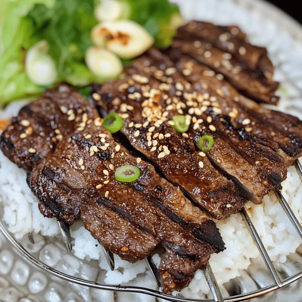 Get ready for a mouthwatering experience with Grilled Korean Short Ribs! These tender, marinated ribs are bursting with flavor and perfect for any barbecue. Made with a delicious blend of soy sauce, garlic, and sesame oil, they're an instant hit at gatherings. Save this recipe for your next cookout and impress your friends and family with this irresistible dish!