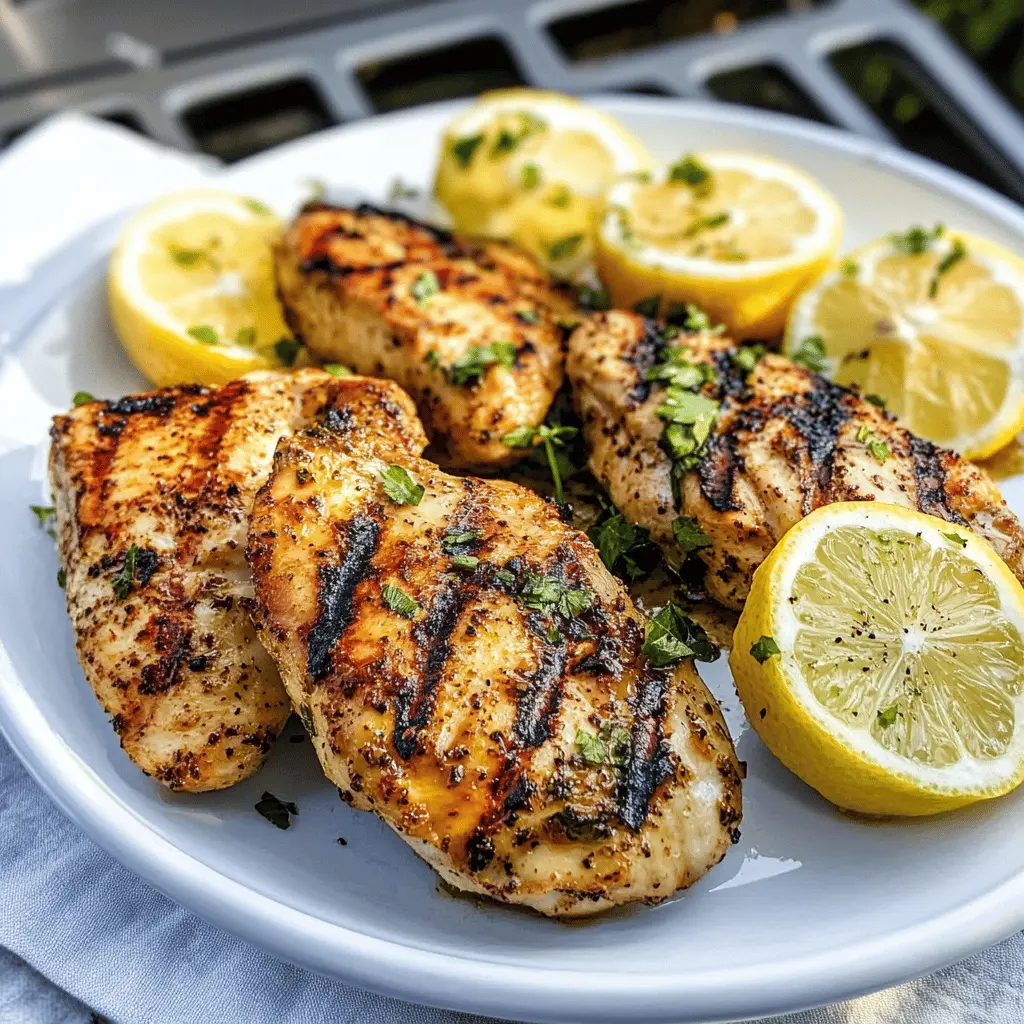 Juicy grilled lemon chicken is the perfect dinner idea! This easy recipe features chicken marinated in zesty lemon juice and herbs, resulting in a flavorful and tender dish. Ideal for summer barbecues or cozy weeknight meals, don't forget to save this delicious recipe for your next gathering. Your taste buds will thank you!