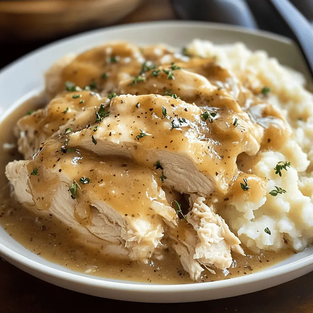 Transform your dinner routine with this easy Slow Cooker Chicken and Gravy recipe! Made with tender chicken breasts and a rich, flavorful gravy, this dish is perfect for busy weeknights. Just set it and forget it—dinner will be ready when you are! Save this recipe now for a comforting meal that the whole family will love. Perfect for Sunday dinners or cozy gatherings!