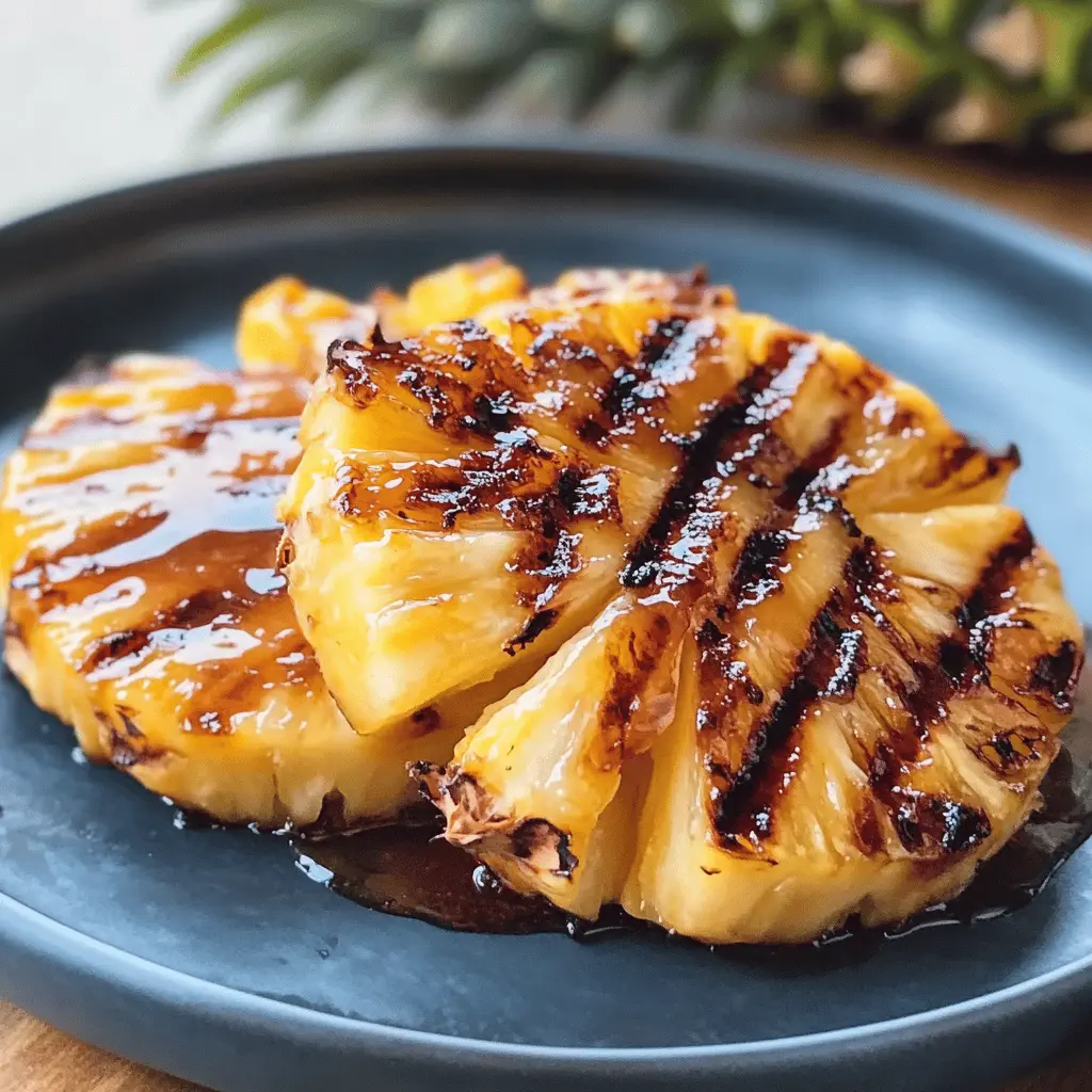 Juicy, sweet, and perfectly caramelized, this Grilled Pineapple with Brown Sugar Rum Glaze is a must-try! Fresh pineapple slices are grilled to perfection and topped with a rich, flavorful rum glaze that brings out the natural sweetness. Ideal for summer barbecues or as a delightful dessert, save this recipe for a tropical treat you'll love!